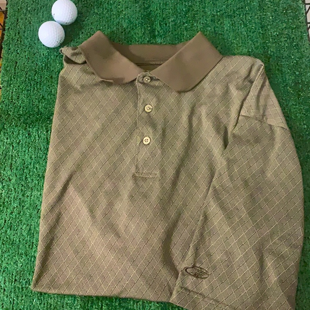 Men’s EUC Top Flite XL light brown golf shirt